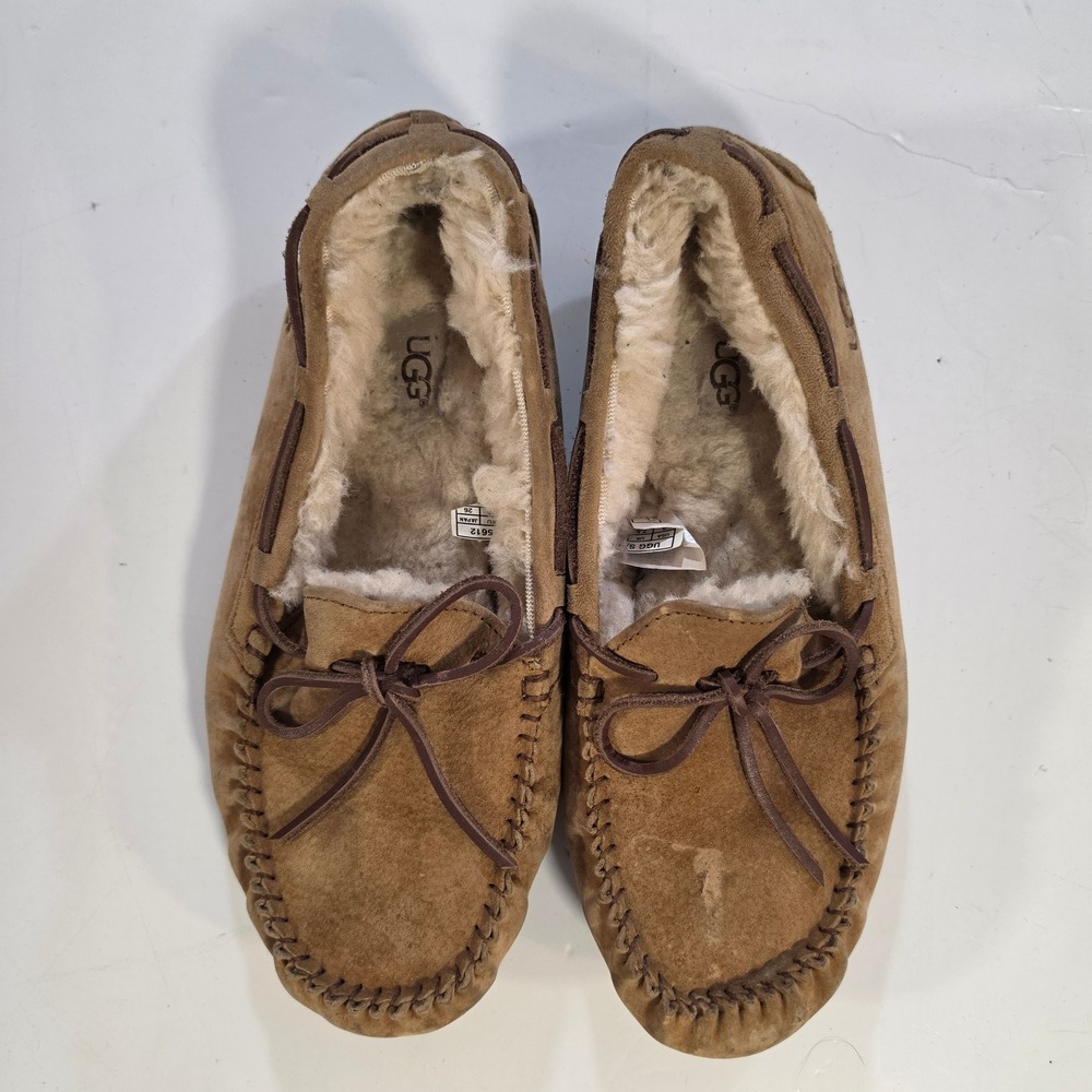 UGG Dakota Chestnut Suede Moccasin Slippers 5612 Womens Size 9